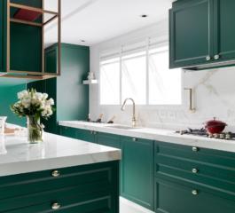 Cor verde na cozinha uma decoração com cor ousada