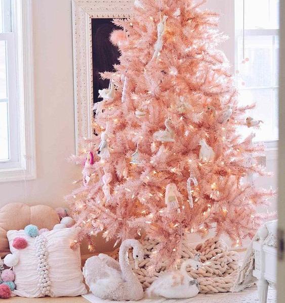 Lindas dicas de árvore de Natal rosa